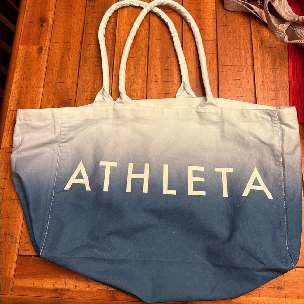 Athleta Blue and White Ombre Tote